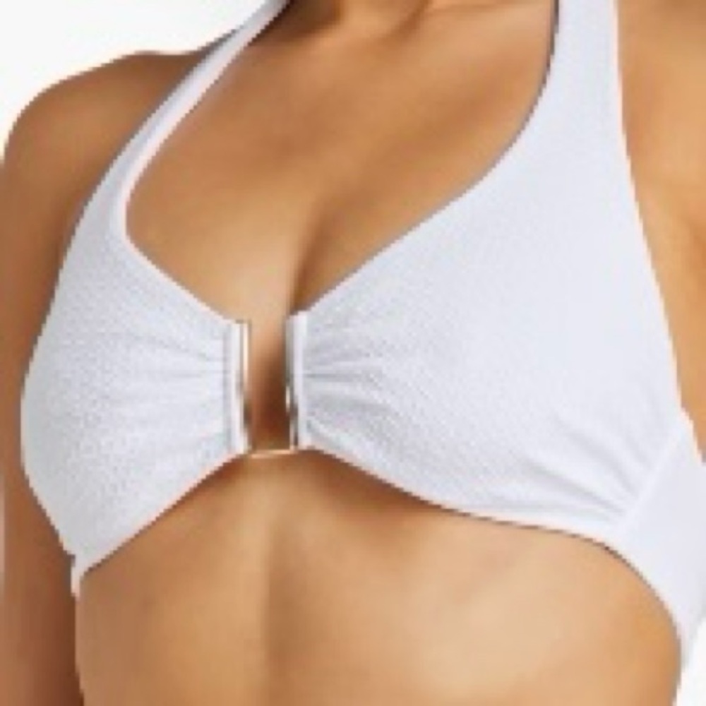 MELISSA ODABASH Colombia White Ring Bikini Top Resort Clean Girl Swim